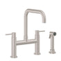 California Faucets - Bridge Kitchen Faucet with Sidespray - Quad Spout - Gloss White