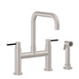 California Faucets - Bridge Kitchen Faucet with Sidespray - Quad Spout - Gloss White