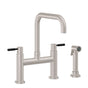 California Faucets - Bridge Kitchen Faucet with Sidespray - Quad Spout - Gloss White