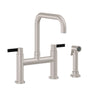 California Faucets - Bridge Kitchen Faucet with Sidespray - Quad Spout - Gloss White