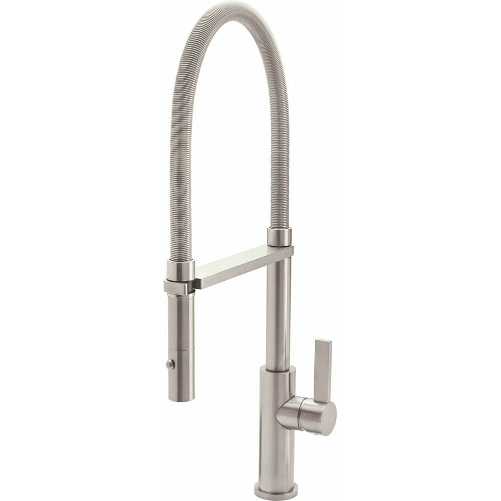 California Faucets - Culinary Pull-Out Kitchen Faucet with Button Sprayer - Gloss White