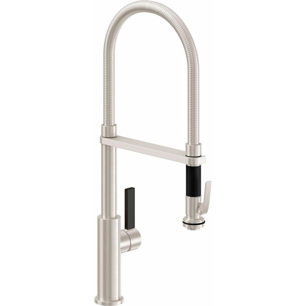 California Faucets - Culinary Pull-Out Kitchen Faucet with Squeeze Sprayer - Gloss White