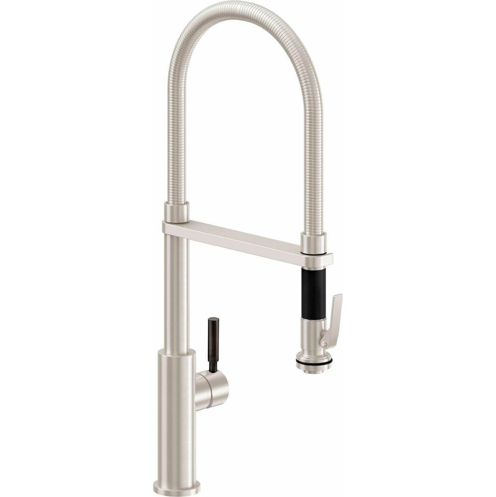 California Faucets - Culinary Pull-Out Kitchen Faucet with Squeeze Sprayer - Gloss White