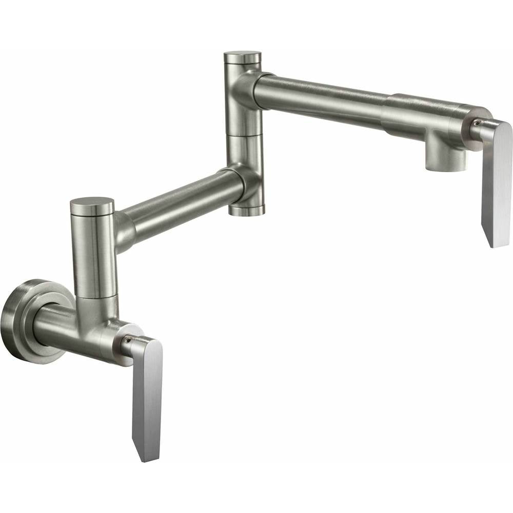 California Faucets - Pot Filler - Dual Handle Wall Mount - Contemporary - Gloss White