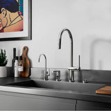 Pull-Down Kitchen Faucet with Button Sprayer  - High Arc Spout