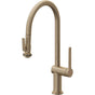 California Faucets - Pull-Down Kitchen Faucet with Squeeze Sprayer  - High Arc Spout - Antique Brass Flat