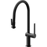 California Faucets - Pull-Down Kitchen Faucet with Squeeze Sprayer  - High Arc Spout - Matte Black