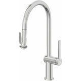 California Faucets - Pull-Down Kitchen Faucet with Squeeze Sprayer  - High Arc Spout - Polished Chrome