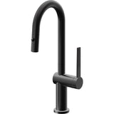 California Faucets - Pull-Down Prep/Bar Faucet with Button Sprayer - Matte Black