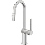 California Faucets - Pull-Down Prep/Bar Faucet with Button Sprayer - Polished Chrome