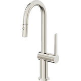 California Faucets - Pull-Down Prep/Bar Faucet with Button Sprayer - Polished Nickel Pvd