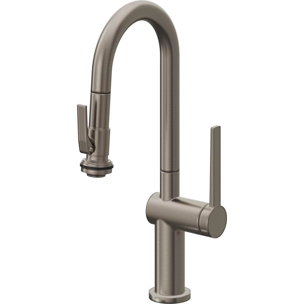California Faucets - Pull-Down Prep/Bar Faucet with Squeeze Sprayer - Graphite Pvd