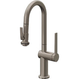 California Faucets - Pull-Down Prep/Bar Faucet with Squeeze Sprayer - Graphite Pvd