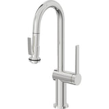 California Faucets - Pull-Down Prep/Bar Faucet with Squeeze Sprayer - Polished Chrome