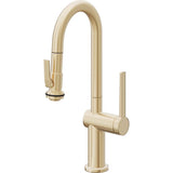 California Faucets - Pull-Down Prep/Bar Faucet with Squeeze Sprayer - Satin Brass Pvd