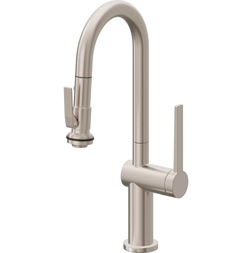 California Faucets - Pull-Down Prep/Bar Faucet with Squeeze Sprayer - Gloss White