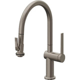 California Faucets - Pull-Down Kitchen Faucet with Squeeze Sprayer  - Low Arc Spout - Graphite Pvd
