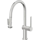California Faucets - Pull-Down Kitchen Faucet with Squeeze Sprayer  - Low Arc Spout - Polished Chrome