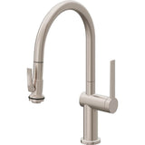 California Faucets - Pull-Down Kitchen Faucet with Squeeze Sprayer  - Low Arc Spout - Gloss White