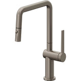 California Faucets - Pull-Down Kitchen Faucet with Button Sprayer  - Quad Spout - Graphite Pvd