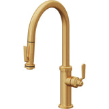 California Faucets - Pull-Down Kitchen Faucet with Squeeze Sprayer  - High Arc Spout - Lifetime Satin Gold Pvd