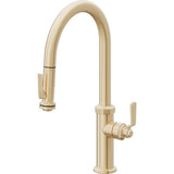 California Faucets - Pull-Down Kitchen Faucet with Squeeze Sprayer  - High Arc Spout - Satin Brass Pvd
