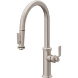 California Faucets - Pull-Down Kitchen Faucet with Squeeze Sprayer  - High Arc Spout - Gloss White
