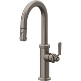 California Faucets - Pull-Down Prep/Bar Faucet with Button Sprayer - Graphite Pvd