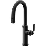California Faucets - Pull-Down Prep/Bar Faucet with Button Sprayer - Matte Black