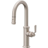California Faucets - Pull-Down Prep/Bar Faucet with Button Sprayer - Gloss White