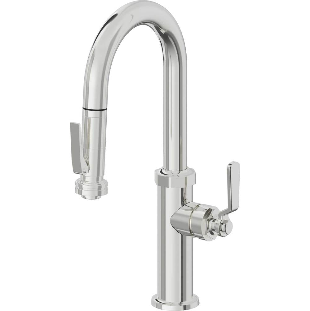 California Faucets - Pull-Down Prep/Bar Faucet with Squeeze Sprayer - Polished Chrome