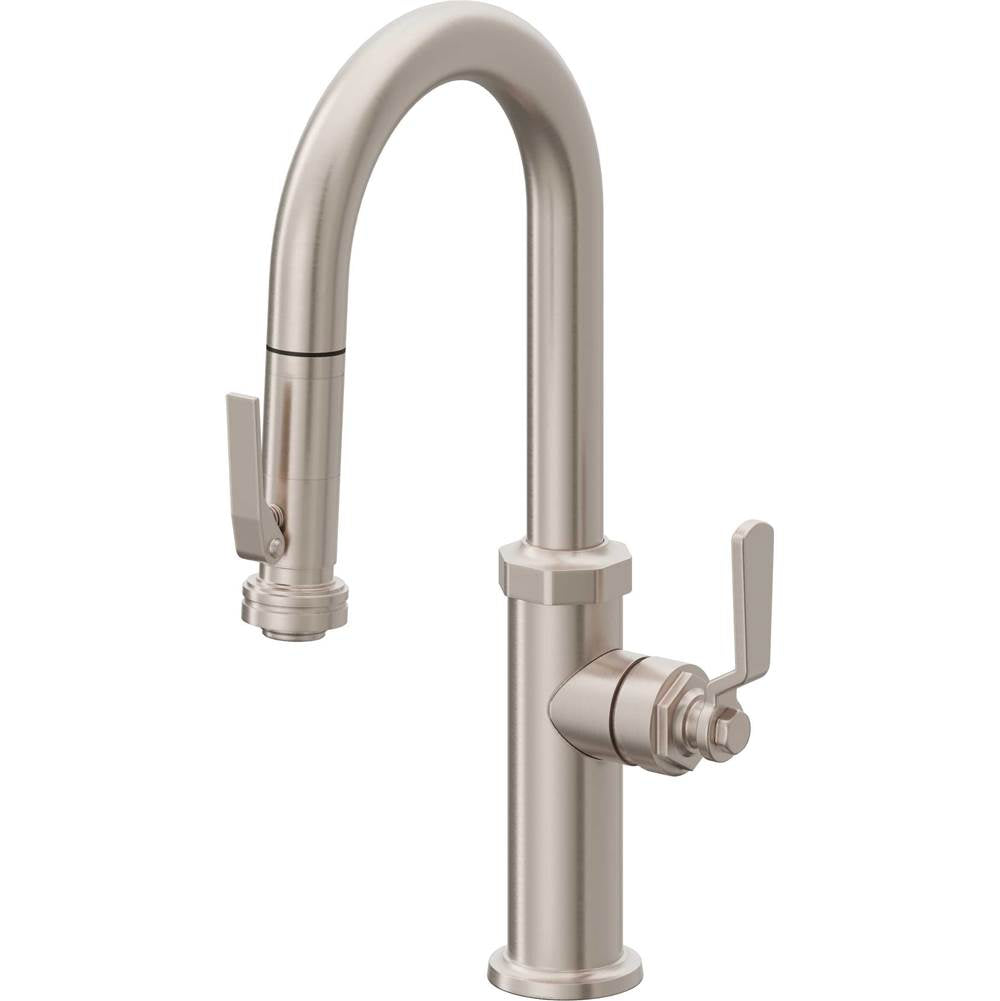California Faucets - Pull-Down Prep/Bar Faucet with Squeeze Sprayer - Gloss White