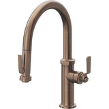 California Faucets - Pull-Down Kitchen Faucet with Squeeze Sprayer  - Low Arc Spout - Satin Bronze Pvd