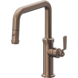 California Faucets - Pull-Down Kitchen Faucet with Button Sprayer  - Quad Spout - Satin Bronze Pvd