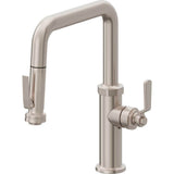 California Faucets - Pull-Down Kitchen Faucet with Squeeze Sprayer  - Quad Spout - Gloss White