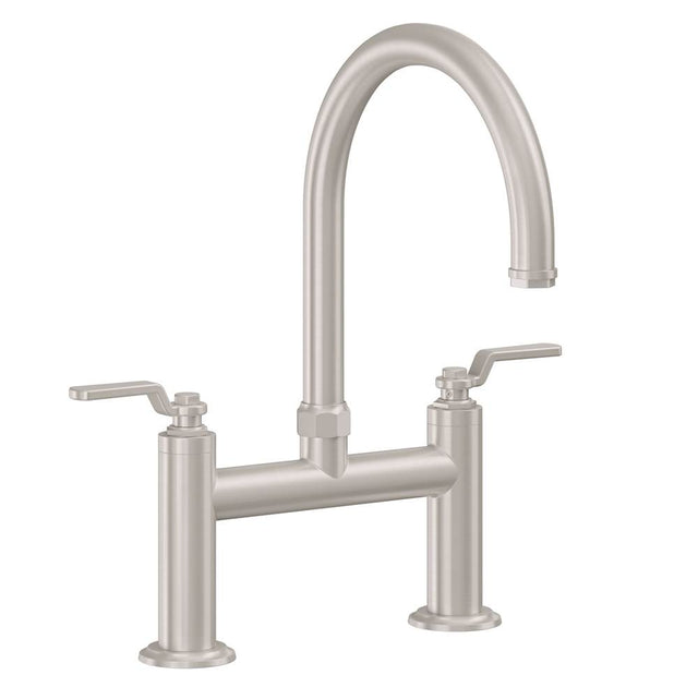 California Faucets - Bridge Kitchen Faucet - Arc Spout - Gloss White
