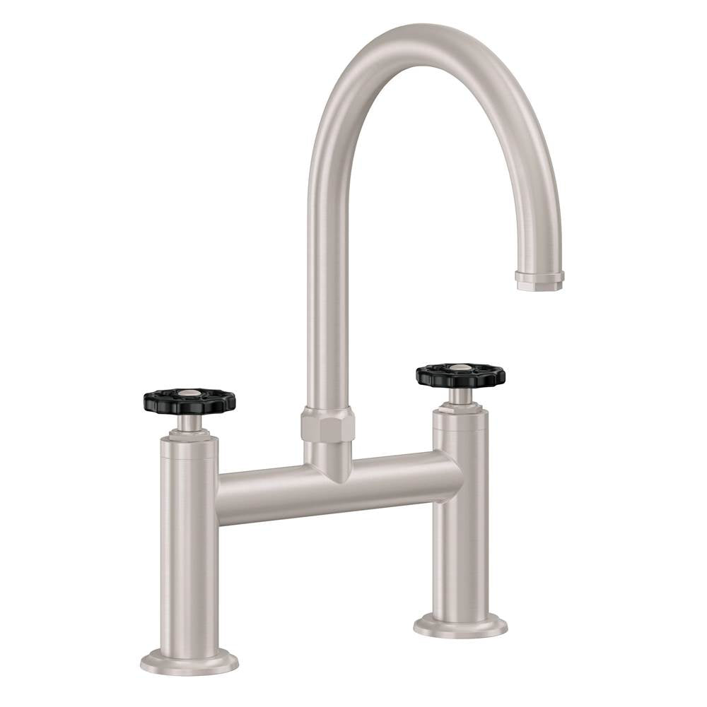 California Faucets - Bridge Kitchen Faucet - Arc Spout - Gloss White