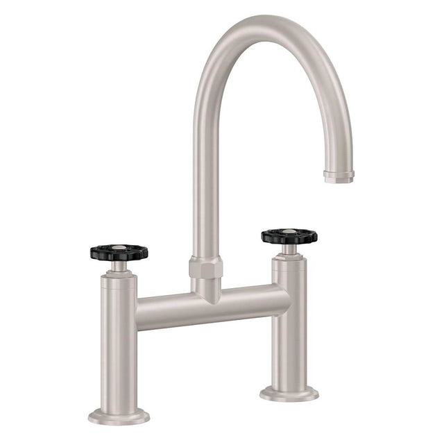 California Faucets - Bridge Kitchen Faucet - Arc Spout - Gloss White