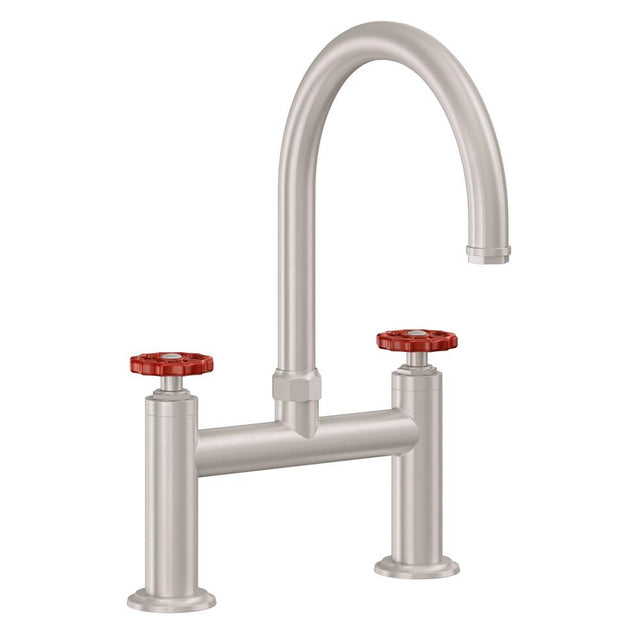California Faucets - Bridge Kitchen Faucet - Arc Spout - Gloss White