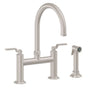 California Faucets - Bridge Kitchen Faucet with Sidespray - Arc Spout - Gloss White