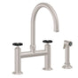 California Faucets - Bridge Kitchen Faucet with Sidespray - Arc Spout - Gloss White