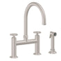 California Faucets - Bridge Kitchen Faucet with Sidespray - Arc Spout - Gloss White