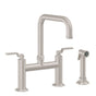 California Faucets - Bridge Kitchen Faucet with Sidespray - Quad Spout - Gloss White