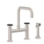 California Faucets - Bridge Kitchen Faucet with Sidespray - Quad Spout - Gloss White