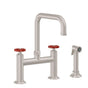 California Faucets - Bridge Kitchen Faucet with Sidespray - Quad Spout - Gloss White