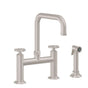California Faucets - Bridge Kitchen Faucet with Sidespray - Quad Spout - Gloss White