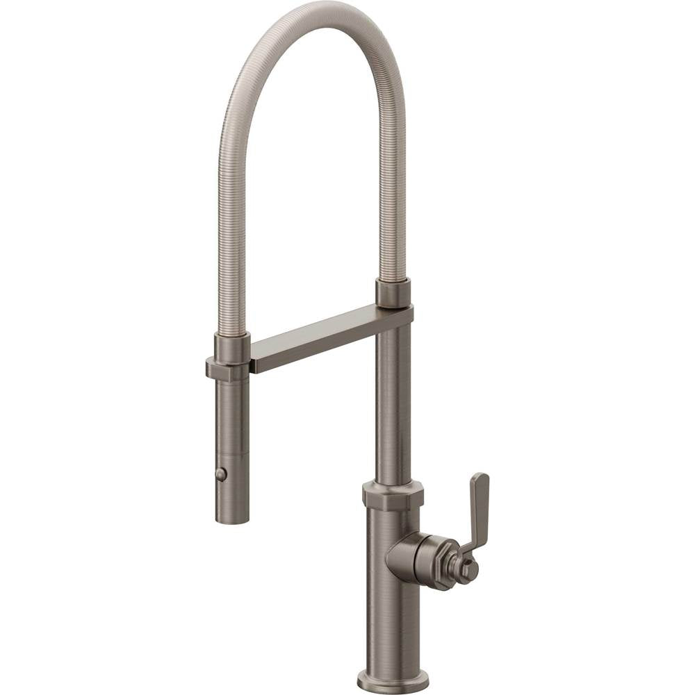 California Faucets - Culinary Pull-Out Kitchen Faucet with Button Sprayer - Graphite Pvd