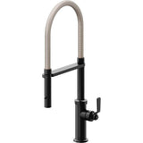 California Faucets - Culinary Pull-Out Kitchen Faucet with Button Sprayer - Matte Black