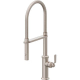 California Faucets - Culinary Pull-Out Kitchen Faucet with Button Sprayer - Gloss White
