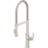 California Faucets - Culinary Pull-Out Kitchen Faucet with Squeeze Sprayer - Polished Nickel Pvd